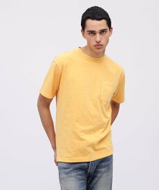 AVIREX 《DAILY/デイリー》SHORTSLEEVE FADE WASH POCKET T-SHIRT / 半袖 フェイドウォッシュ ポケット アヴィレックス トップス カットソー・Tシャツ グレー ピンク オレンジ グリーン ブルー イエロー【送料無料】