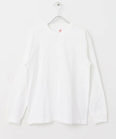 URBAN RESEARCH DOORS Hanes BEEFY LONG SLEEVE T-SHIRTS アーバンリサーチドアーズ トップス カットソー・Tシャツ ホワイト ネイビー ブラック グレー