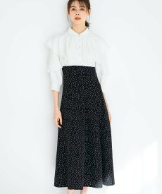 【SALE／10%OFF】MISCH MASCH 【2024春夏新作】フリルブラウスドッキングワンピース/MM417417 ミッシュマッシュ ワンピース・ドレス ワンピース ブラック ホワイト【送料無料】