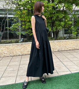 LE CIEL BLEU �X���[�u���X�h���Xw�{�E�f�B�e�[�� / Sleeveless Dress w/Bow Detail ���V�F���u���[ �����s�[�X�E�h���X �����s�[�X �u���b�N �u���[ �J�[�L�O���[���y���������z