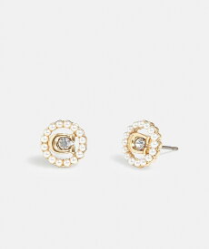 COACH シグネチャー クリスタル パール スタッド ピアス コーチ アクセサリー・腕時計 ピアス ゴールド【送料無料】
