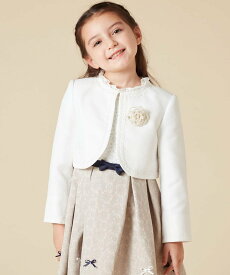 a.v.v [100-130]【結婚式/セレモニー/オケージョン】レースコード付ピケボレロ アー・ヴェ・ヴェ スーツ・フォーマル スーツジャケット ネイビー ホワイト【送料無料】