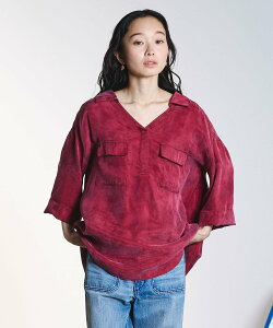 ROSE BUD FIBRIL SKIPPER SHIRT ���[�Y�o�b�h �g�b�v�X �V���c�E�u���E�X �O���[ �z���C�g�y���������z