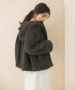 カシミヤ混ファーフードコート