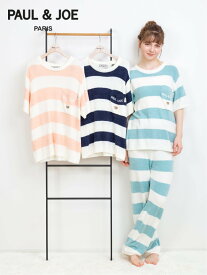 【SALE／30%OFF】PAUL & JOE 編立ニットボーダーTシャツ ポールアンドジョー パリス トップス カットソー・Tシャツ ブルー ネイビー ピンク【送料無料】