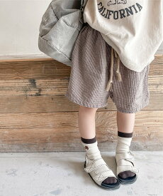 aimoha KIDS 【aimoha-KIDS-】 韓国子供服 チェック柄ハーフパンツ アイモハ パンツ その他のパンツ ブラウン ブラック