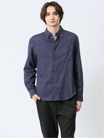 【SALE／30%OFF】TAKA-Q メランジ起毛 ボタンダウン長袖シャツ タカキュー トップス シャツ・ブラウス グレー ブルー レッド ネイビー