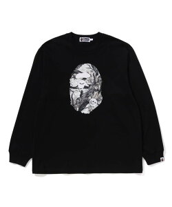 A BATHING APE TREE EDGE CAMO APE HEAD RELAXED FIT �A �x�C�V���O �G�C�v �g�b�v�X �J�b�g�\�[�ET�V���c �u���b�N �J�[�L�O���[���y���������z