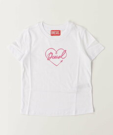 【SALE／50%OFF】DIESEL DIESEL ディーゼル ブランドロゴ半袖Tシャツカットソー Kids シフォン トップス カットソー・Tシャツ レッド ホワイト ブラック【送料無料】