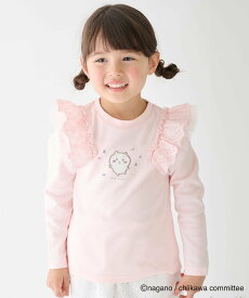 【SALE／60%OFF】petit main 【アニメちいかわ】肩フリル長袖Tシャツ ナルミヤオンライン トップス カットソー・Tシャツ ブルー ホワイト ピンク
