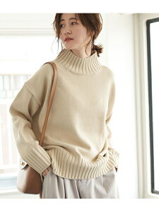 ROPE' PICNIC 【WEB限定カラー:カーキ】【静電気防止】バックスリットハイネックニットプルオーバー ロペピクニック ニット ニットその他 ベージュ グレー ホワイト グリーン カーキ ブルー ピンク【送料無料】