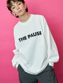 Whim Gazette 【THE PAUSE】THE PAUSEロングスリーブTシャツ ウィム ガゼット トップス カットソー・Tシャツ ホワイト グレー【送料無料】