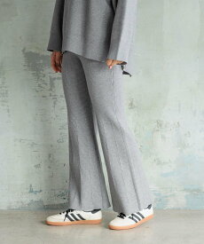 【SALE／40%OFF】HEREIAM ≪WEB先行販売≫【HEREIAM】マシーンウォッシャブル可/ファインタッチフレアニットパンツ ベイフロー パンツ その他のパンツ ブラック グレー【送料無料】