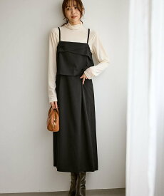 【SALE／30%OFF】ROPE' PICNIC セットアップ見えワンピース ロペピクニック ワンピース・ドレス ワンピース グレー ブラック【送料無料】