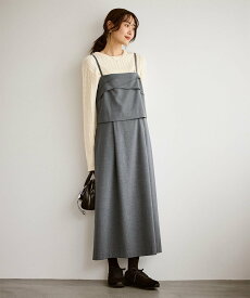 ROPE' PICNIC セットアップ見えワンピース ロペピクニック ワンピース・ドレス ワンピース グレー ブラック【送料無料】