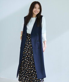 【SALE／50%OFF】23区 L ウーステッドウールツイル ロング ジレ ニジュウサンク ジャケット・アウター その他のジャケット・アウター グレー ネイビー【送料無料】