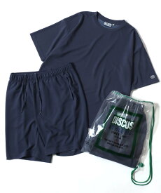 【SALE／4%OFF】DISCUS DISCUS ディスカス セットアップ COOLMAX クールマックス 吸水速乾 ワッフル サーマル 無地 半袖Tシャツ＆ショートパンツ＆収納バッグ 3点セット ルームウェア ワンマイルウェア パジャマ レディース メンズ ラザル インナー・ルームウェ【送料無料】