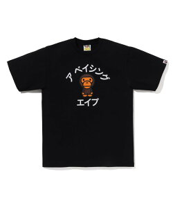 A BATHING APE BABY MILO COLLEGE TEE �A �x�C�V���O �G�C�v �g�b�v�X �J�b�g�\�[�ET�V���c �u���b�N �z���C�g�y���������z