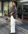 【DOGS】ユニセックスアニマル刺繍ロゴ半袖TEE
