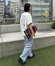 【DOGS】ユニセックスアニマル刺繍ロゴ半袖TEE