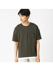 【SALE／18%OFF】COMME CA ISM フェイクレイヤード Tシャツ コムサイズム トップス カットソー・Tシャツ ベージュ ブラック ネイビー カーキ