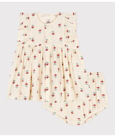 【SALE／30%OFF】PETIT BATEAU ダブルガーゼ半袖ワンピース&ブルマセット プチバトー ワンピース・ドレス ワンピース ホワイト【送料無料】