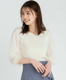 【SALE／12%OFF】MISCH MASCH 【2024春夏新作】レースシアーニット/MM418312 ミッシュマッシュ トップス ニット イエロー ブラック ピンク ホワイト【送料無料】