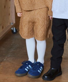 BEAMS mini 【期間限定+20％ポイントバック】ケーブルニット ショートパンツ 25AW(90~140cm) ビームス ミニ パンツ その他のパンツ ブラウン ホワイト