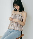 チェックフリルビスチェ