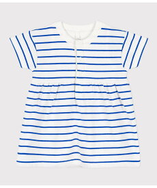 【SALE／30%OFF】PETIT BATEAU ライトスウェット半袖ドレスボディ プチバトー マタニティウェア・ベビー用品 ロンパース・カバーオール ホワイト【送料無料】