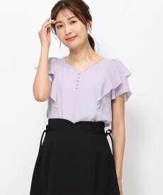 【SALE／22%OFF】MISCH MASCH 【2024春夏新作】ハートネックフレア袖ブラウス/MM418103 ミッシュマッシュ トップス シャツ・ブラウス パープル ブラック ホワイト ピンク【送料無料】