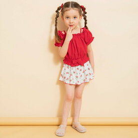 【SALE／20%OFF】branshes 【WEB限定/水着/セパレート】パフスリーブタンキニ ブランシェス 水着・スイムグッズ 水着 レッド ブラック