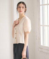 BEAUTY&YOUTH UNITED ARROWS カーブスリーブ Vネック ブラウス UVカット 防シワ ウォッシャブル ビューテ…