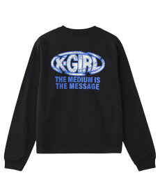 【SALE／20%OFF】X-girl COLLAPSE OVAL LOGO L/S TEE X-girl エックスガール トップス カットソー・Tシャツ ブラック カーキグリーン ホワイト【送料無料】
