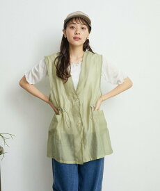 【SALE／58%OFF】RETRO GIRL シアーベスト*インナーSET レトロガール トップス カットソー・Tシャツ グレー ホワイト グリーン