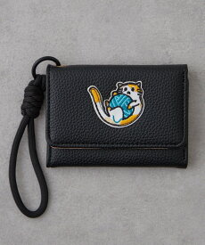 【SALE／10%OFF】RMAF 【WEB限定】ストラップ付ネコ刺繍カードケース リマインドミーアンドフォーエバー インテリア・生活雑貨 その他のインテリア・生活雑貨 ブルー ブラック シルバー