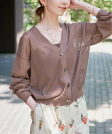 【SALE／30%OFF】SLOBE IENA 《追加》リネン混シアーカーディガン スローブ イエナ トップス カーディガン ブラウン ホワイト ブラック【送料無料】