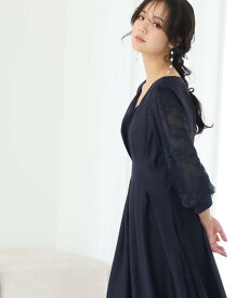 PourVous フォーマルお呼ばれ パーティードレス結婚式 オケージョンドレス二次会 ワンピース プールヴー ワンピース・ドレス ドレス ピンク ネイビー ブルー ブラック【送料無料】