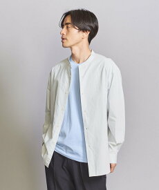 【SALE／70%OFF】BEAUTY&YOUTH UNITED ARROWS ツイスト バンドカラー フォルムテーパード シャツ ユナイテッドアローズ アウトレット トップス シャツ・ブラウス カーキ グレー ブルー