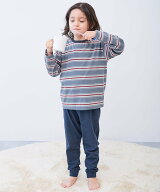 devirock 綿100% やわらか ボーダー 長袖パジャマ 子供服 キッズ 男の子 女の子 部屋着 26AW デビロック …