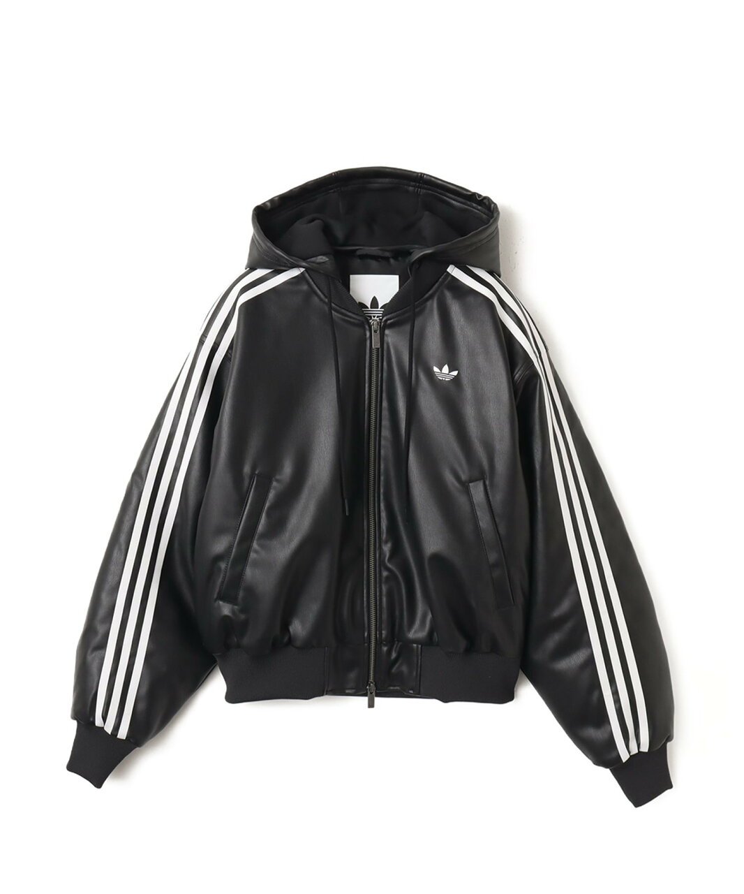 adidas adidas W PLEATHER JACKET ブラック アトモス ジャケット・アウター その他のジャケット・アウター ブラック【送料無料】