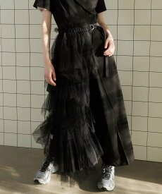 MAISON SPECIAL Raffle Tulle Layered Wrap Skirt メゾンスペシャル スカート ロング・マキシスカート ブラック ホワイト ベージュ【送料無料】