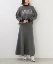【AMERICANA*MICA&DEAL】ロゴ刺繍スムースニットプルオーバー