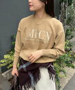 【AMERICANA*MICA&DEAL】ロゴ刺繍スムースニットプルオーバー