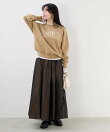 【AMERICANA*MICA&DEAL】ロゴ刺繍スムースニットプルオーバー