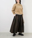 【AMERICANA*MICA&DEAL】ロゴ刺繍スムースニットプルオーバー