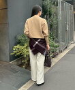 【AMERICANA*MICA&DEAL】ロゴ刺繍スムースニットプルオーバー