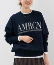 【AMERICANA*MICA&DEAL】ロゴ刺繍スムースニットプルオーバー