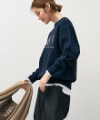 【AMERICANA*MICA&DEAL】ロゴ刺繍スムースニットプルオーバー
