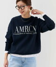 【AMERICANA*MICA&DEAL】ロゴ刺繍スムースニットプルオーバー